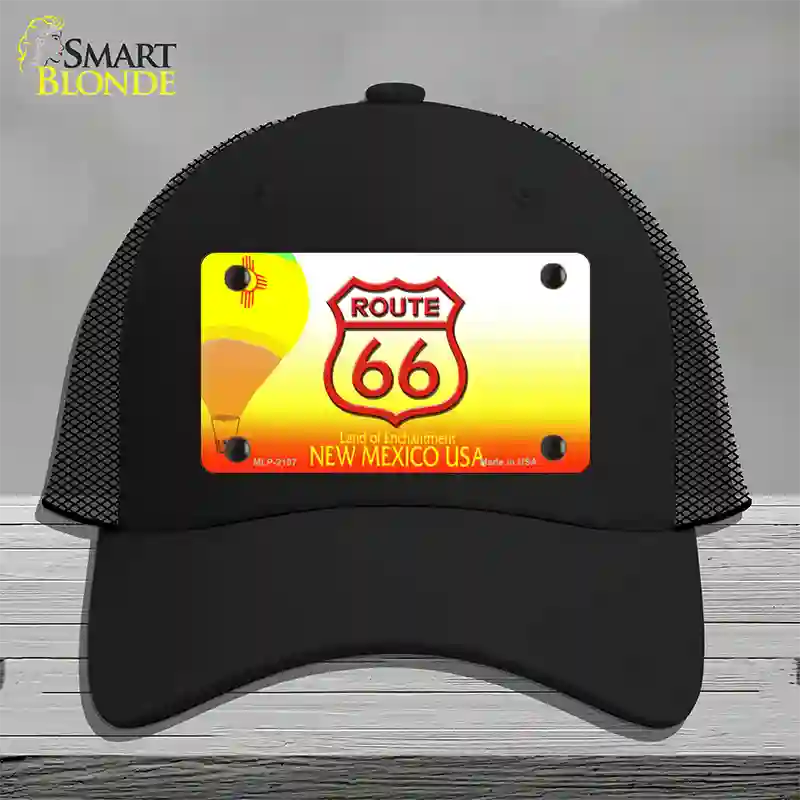 Route 66 Shield New Mexico Novelty License Plate Hat Mesh / Black