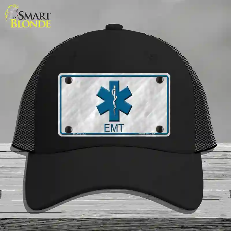 EMT Novelty License Plate Hat Mesh / Black