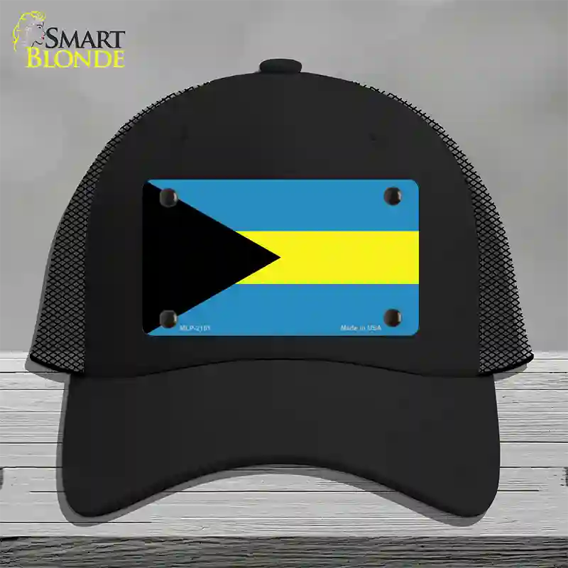 Bahamas Flag Novelty License Plate Hat Mesh / Black