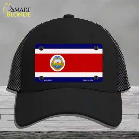 Costa Rica Flag Novelty License Plate Hat Mesh / Black