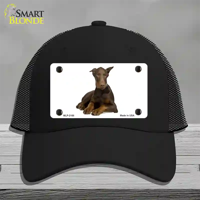 Doberman Pinscher Dog Novelty License Plate Hat Mesh / Black