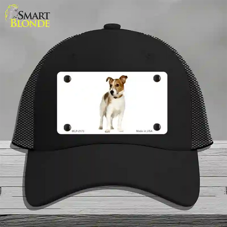 Jack Russell Terrier Dog Novelty License Plate Hat Mesh / Black