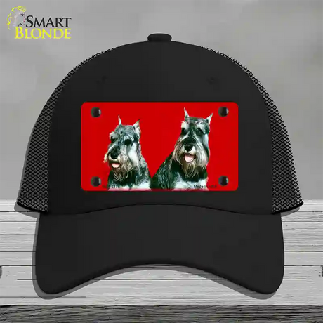 Schnauzer Dog Novelty License Plate Hat Mesh / Black