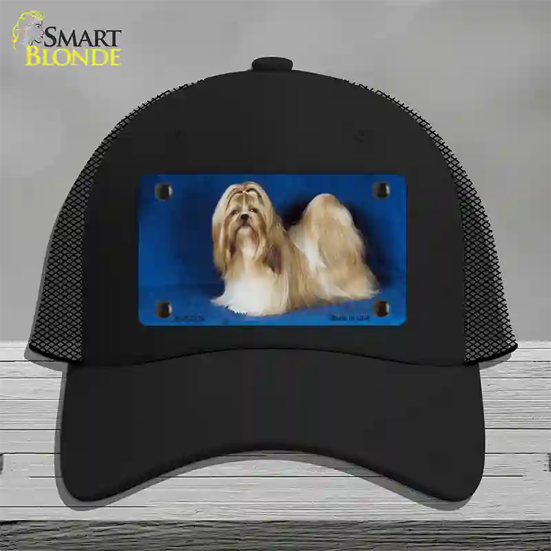 Shih Tzu Dog Novelty License Plate Hat Mesh / Black