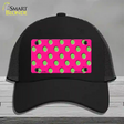 Lime Green Polka Dots Hot Pink Novelty License Plate Hat Mesh / Black