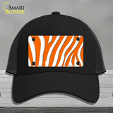 Orange White Zebra Novelty License Plate Hat Mesh / Black