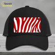 Red White Zebra Novelty License Plate Hat Mesh / Black