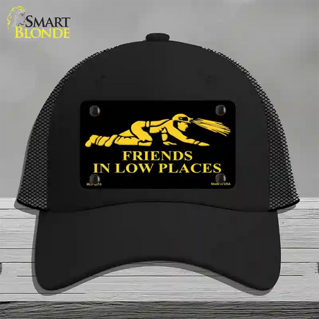 Miners Friends In Low Places Novelty License Plate Hat Mesh / Black