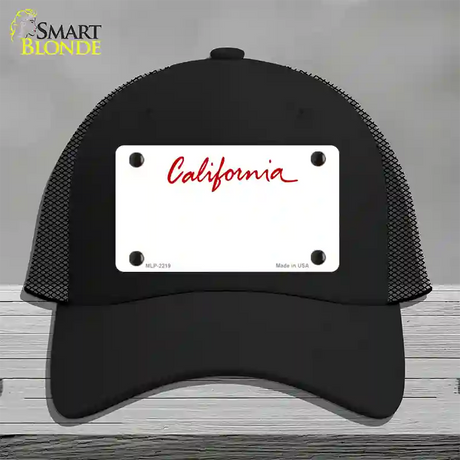 California State Blank Novelty License Plate Hat Mesh / Black