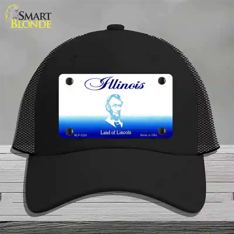 Illinois State Blank Novelty License Plate Hat Mesh / Black