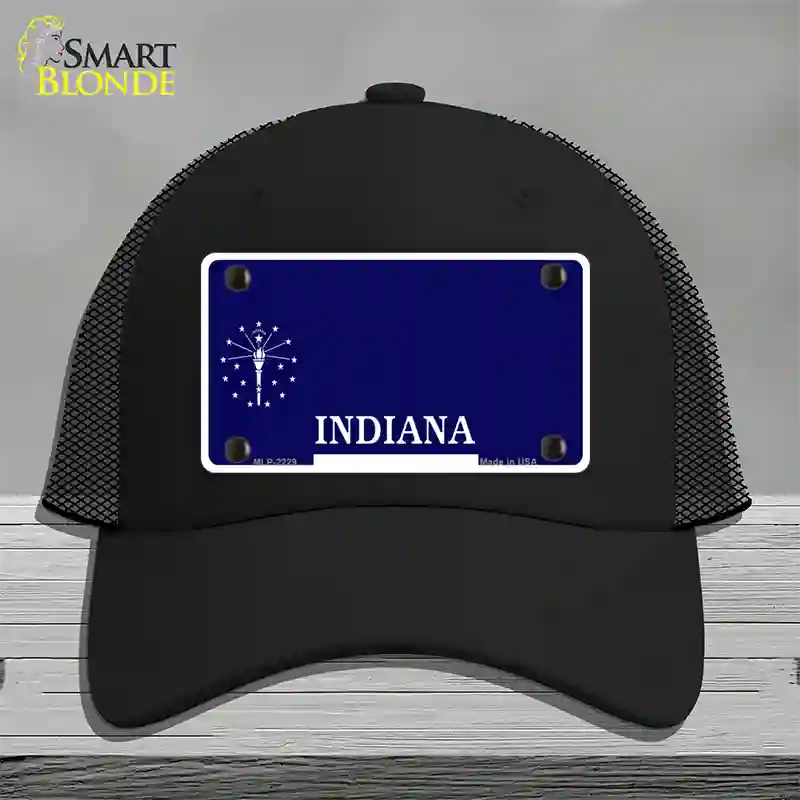 Indiana State Blank Novelty License Plate Hat Mesh / Black