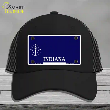 Indiana State Blank Novelty License Plate Hat Mesh / Black