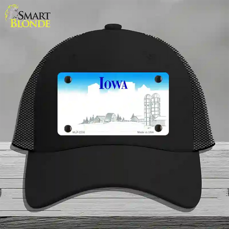 Iowa State Blank Novelty License Plate Hat Mesh / Black