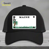 Maine State Blank Novelty License Plate Hat Mesh / Black