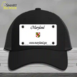 Maryland Gov State Blank Novelty License Plate Hat Mesh / Black