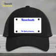 Massachusetts State Blank Novelty License Plate Hat Mesh / Black