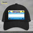 Nevada State Blank Novelty License Plate Hat Mesh / Black