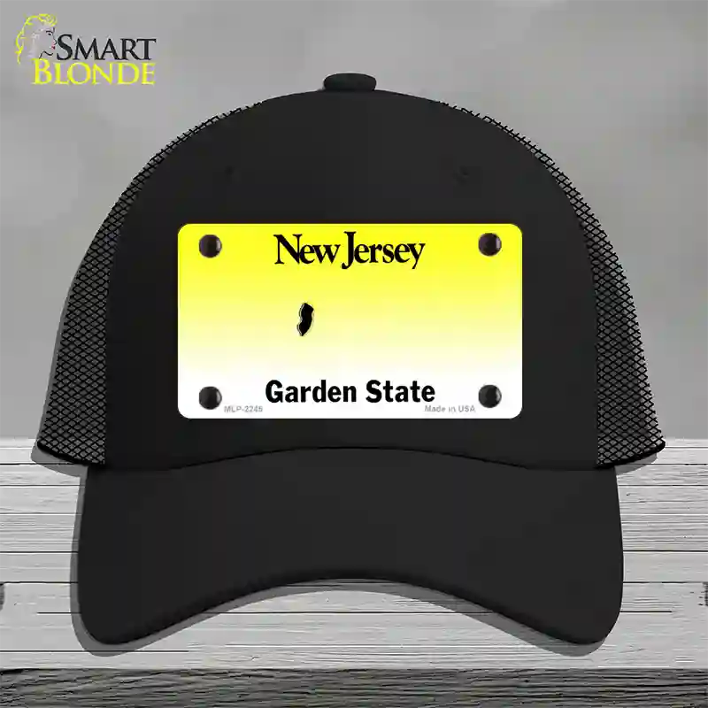 New Jersey State Blank Novelty License Plate Hat Mesh / Black