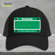 Vermont State Blank Novelty License Plate Hat Mesh / Black