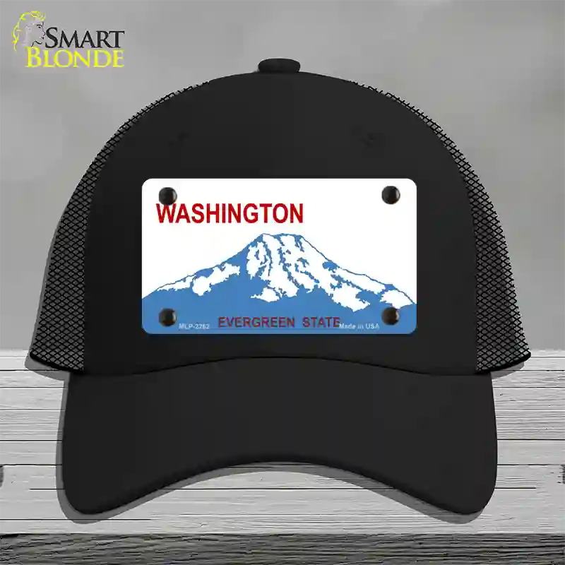 Washington State Blank Novelty License Plate Hat Mesh / Black