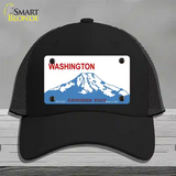 Washington State Blank Novelty License Plate Hat Mesh / Black