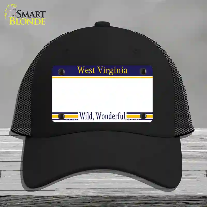 West Virginia State Blank Novelty License Plate Hat Mesh / Black