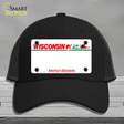 Wisconsin State Blank Novelty License Plate Hat Mesh / Black