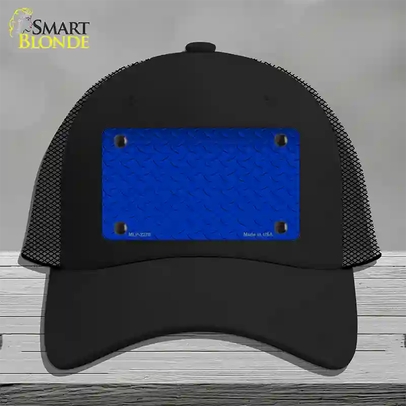 Diamond Blue Novelty License Plate Hat Mesh / Black