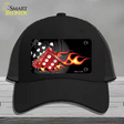 Fire Dice Flame Novelty License Plate Hat Mesh / Black