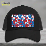 Patriotic Camouflage Novelty License Plate Hat Mesh / Black