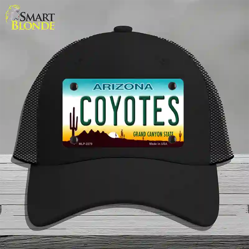 Coyotes Arizona State Novelty License Plate Hat Mesh / Black