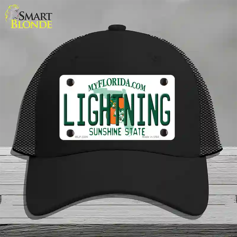 Lightning Florida State Novelty License Plate Hat Mesh / Black