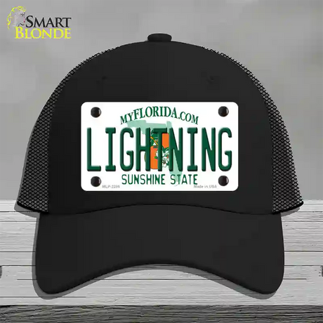 Lightning Florida State Novelty License Plate Hat Mesh / Black