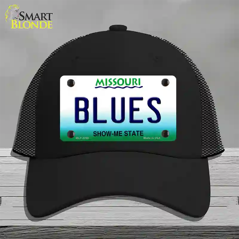 Blues Missouri State Novelty License Plate Hat Mesh / Black