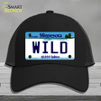 Wild Minnesota State Novelty License Plate Hat Mesh / Black