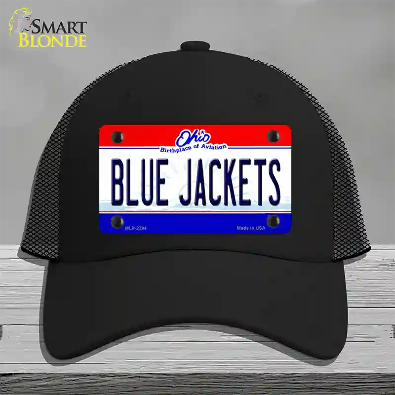 Blue Jackets Ohio State Novelty License Plate Hat Mesh / Black