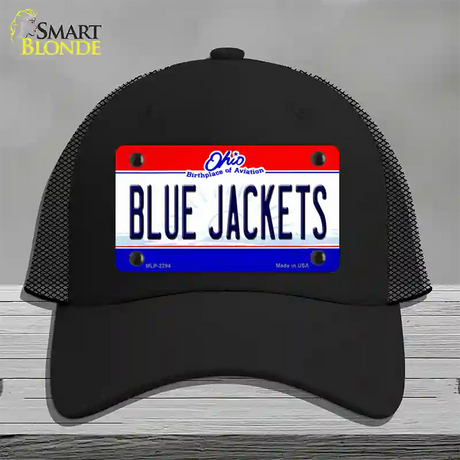 Blue Jackets Ohio State Novelty License Plate Hat Mesh / Black