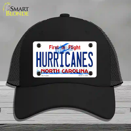 Hurricanes North Carolina State Novelty License Plate Hat Mesh / Black