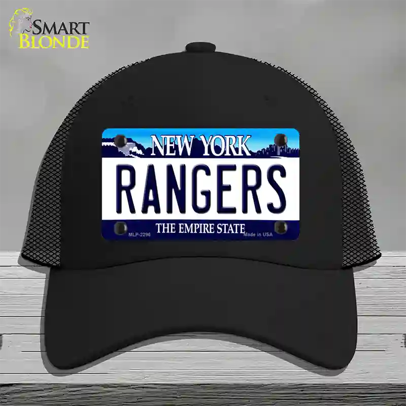 Rangers New York State Novelty License Plate Hat Mesh / Black