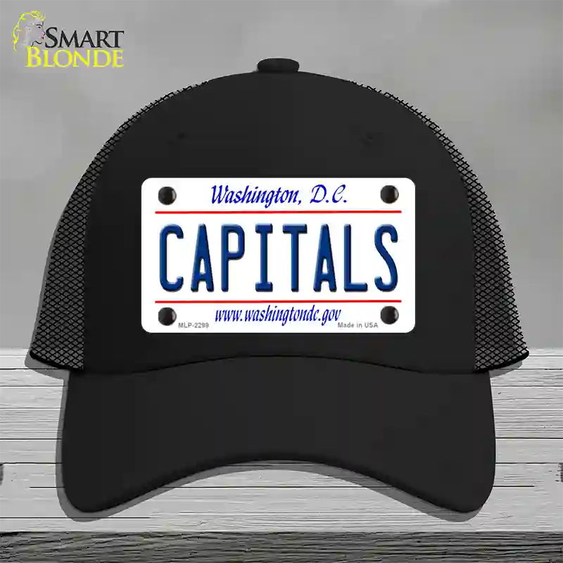 Capitals Washington DC State Novelty License Plate Hat Mesh / Black