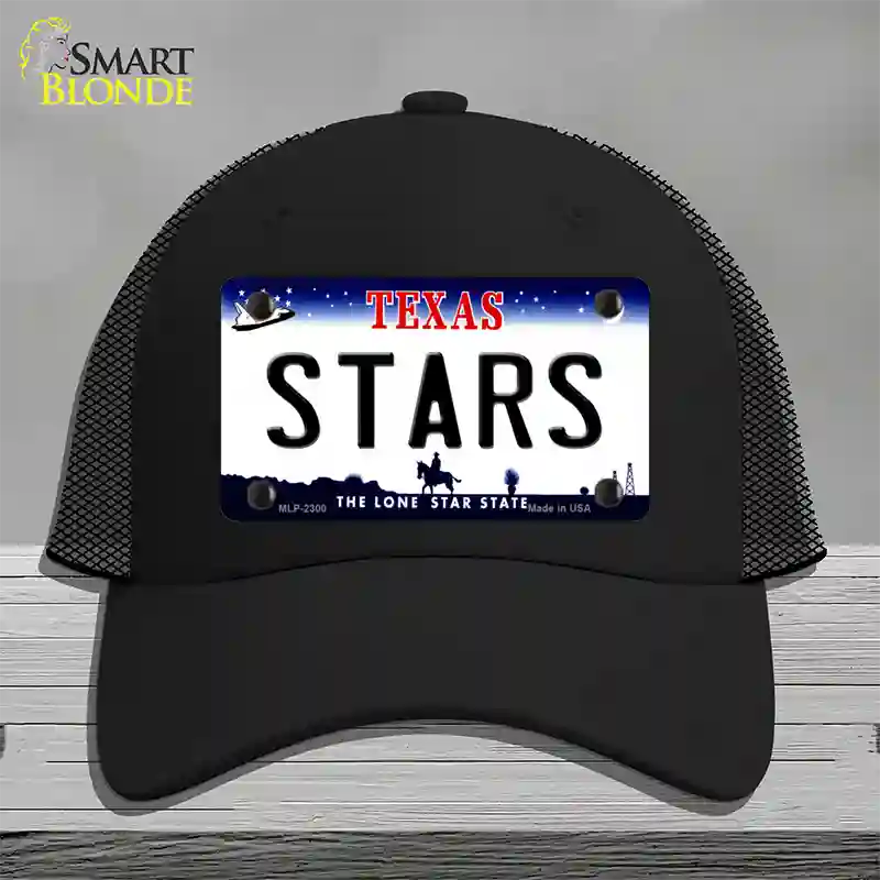 Stars Texas State Novelty License Plate Hat Mesh / Black