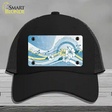 Blue Hawaii Hibiscus Novelty License Plate Hat Mesh / Black