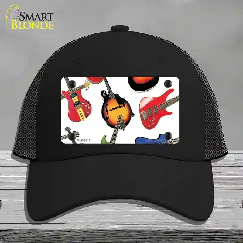 Guitars White Novelty License Plate Hat Mesh / Black