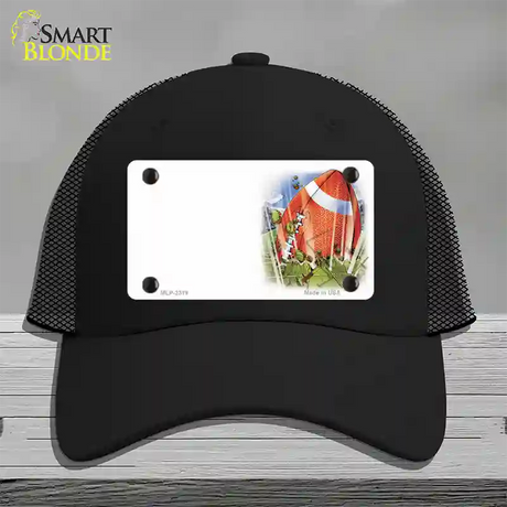 Football Offset Novelty License Plate Hat Mesh / Black