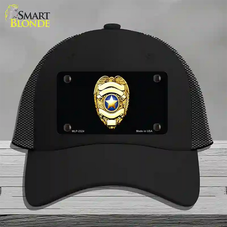 Police Badge Novelty License Plate Hat Mesh / Black