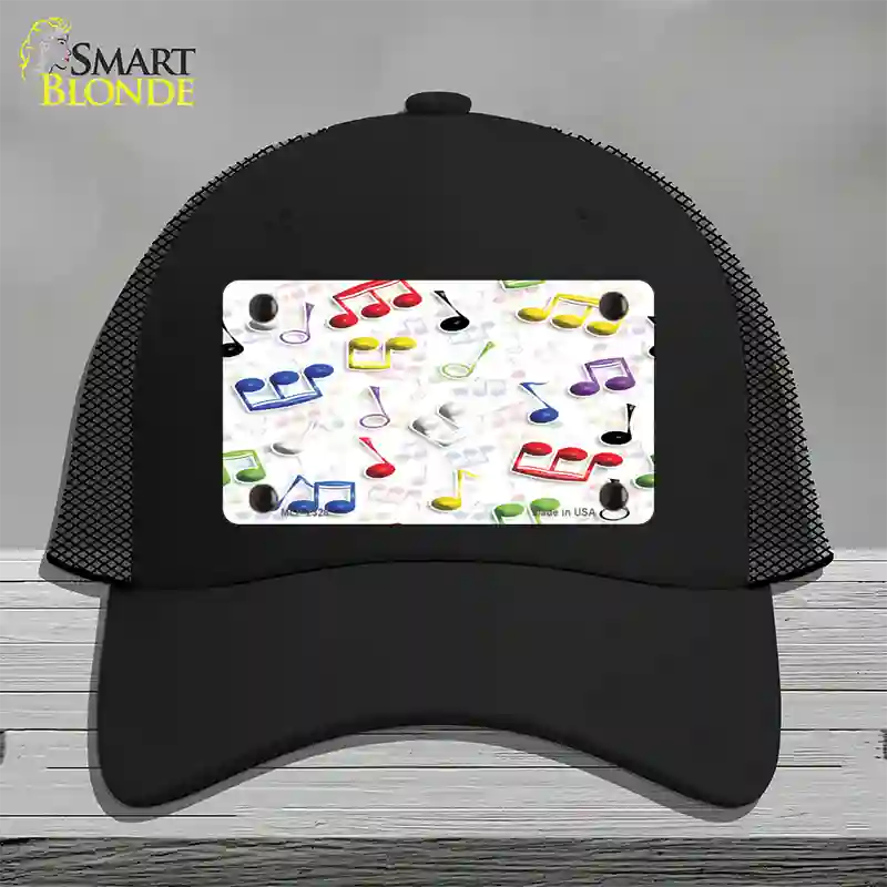 Musical Notes Multi-Color Novelty License Plate Hat Mesh / Black