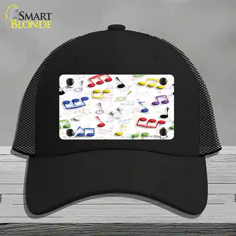 Musical Notes Multi-Color Novelty License Plate Hat Mesh / Black