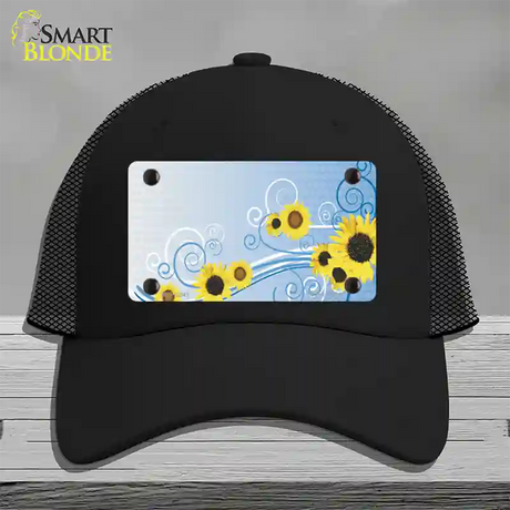 Sunflowers Novelty License Plate Hat Mesh / Black