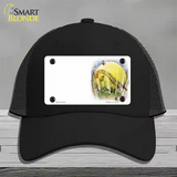 Softball Offset Novelty License Plate Hat Mesh / Black