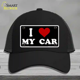 I Love My Car Black Novelty License Plate Hat Mesh / Black